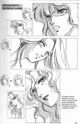 The shapes of the hair
shadows are intricate.
Contrary to what you might
expect, duplicating the
exact shape of the hair in
the shadows will make the
composition unnatural.
47
 