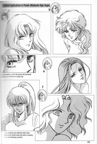 • L•Eati··onsto Panels (Moderate High Angle)
ich fall across the forehead
·ve in close-ups.
__ adows are effective both when
g the entire head and when cropping
_:: , st showing a portion.
b
49
 