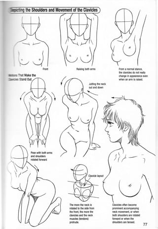JFront
Pose with both arms
and shoulders
rotated forward
Raising both arms
Jutting the neck
out and down
The more the neck is
rotated to the side from
the front, the more the
clavicles and the neck
muscles (tendons)
protrude.
From a normal stance,
the clavicles do not really
change in appearance even
when an arm is raised.
Clavicles often become
prominent accompanying
neck movement, or when
both shoulders are rotated
forward or when the
shoulders are tensed.
77
 