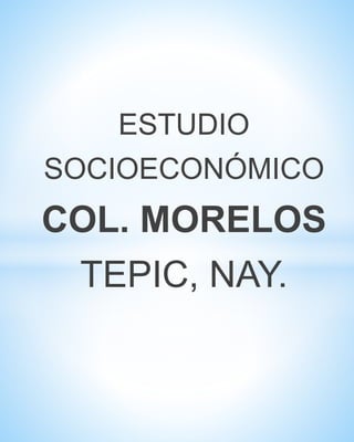 ESTUDIO
SOCIOECONÓMICO
COL. MORELOS
TEPIC, NAY.
 