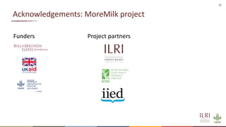 Milk safety and child nutrition: Impacts of the MoreMilk project’s training scheme for informal dairy vendors