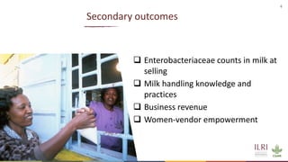 Milk safety and child nutrition: Impacts of the MoreMilk project’s training scheme for informal dairy vendors
