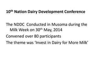 Tanzania Dairy Board progress report 