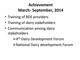 Tanzania Dairy Board progress report 