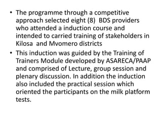 Tanzania Dairy Board progress report 