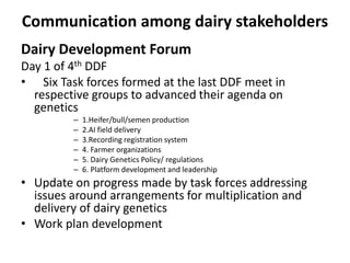 Tanzania Dairy Board progress report 