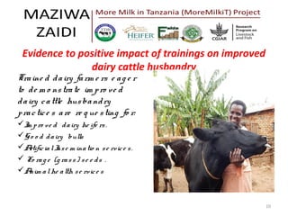 Heifer International Tanzania—Implementation progress and project highlights