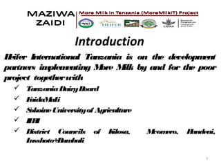 Heifer International Tanzania—Implementation progress and project highlights