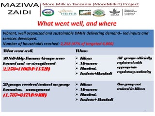 Heifer International Tanzania—Implementation progress and project highlights