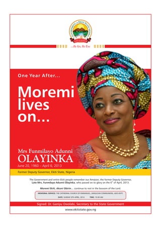 One Year After...Moremi Lives on