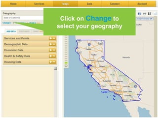 Click on Change to
select your geography
 