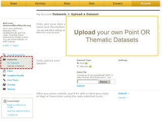 Upload your own Point OR
   Thematic Datasets
 