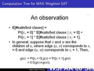Computation Tree for MAX Weighted SAT
Abner Chih-Yi Huang WSPAA’06 Ses
 
