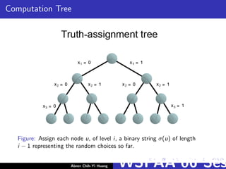 Computation Tree
Figure: Assign each node u, of level i, a binary string σ(u) of length
i − 1 representing the random choices so far.
Abner Chih-Yi Huang WSPAA’06 Ses
 