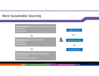 More Sustainable Sourcing
612.807.5341 / claire@packagingtechnologyandresearch.com / PackagingTechnologyAndResearch.com
PT...