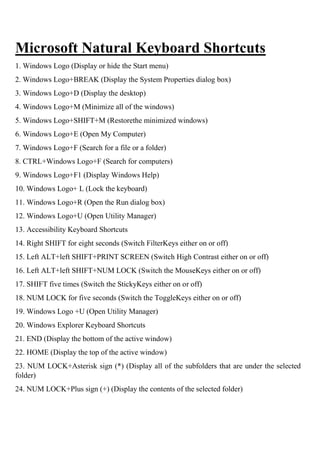 More than 100 keyboard shortcuts In Computer | PDF