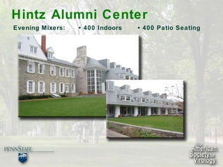 Hintz Alumni Center Evening Mixers:  • 400 Indoors  • 400 Patio Seating 