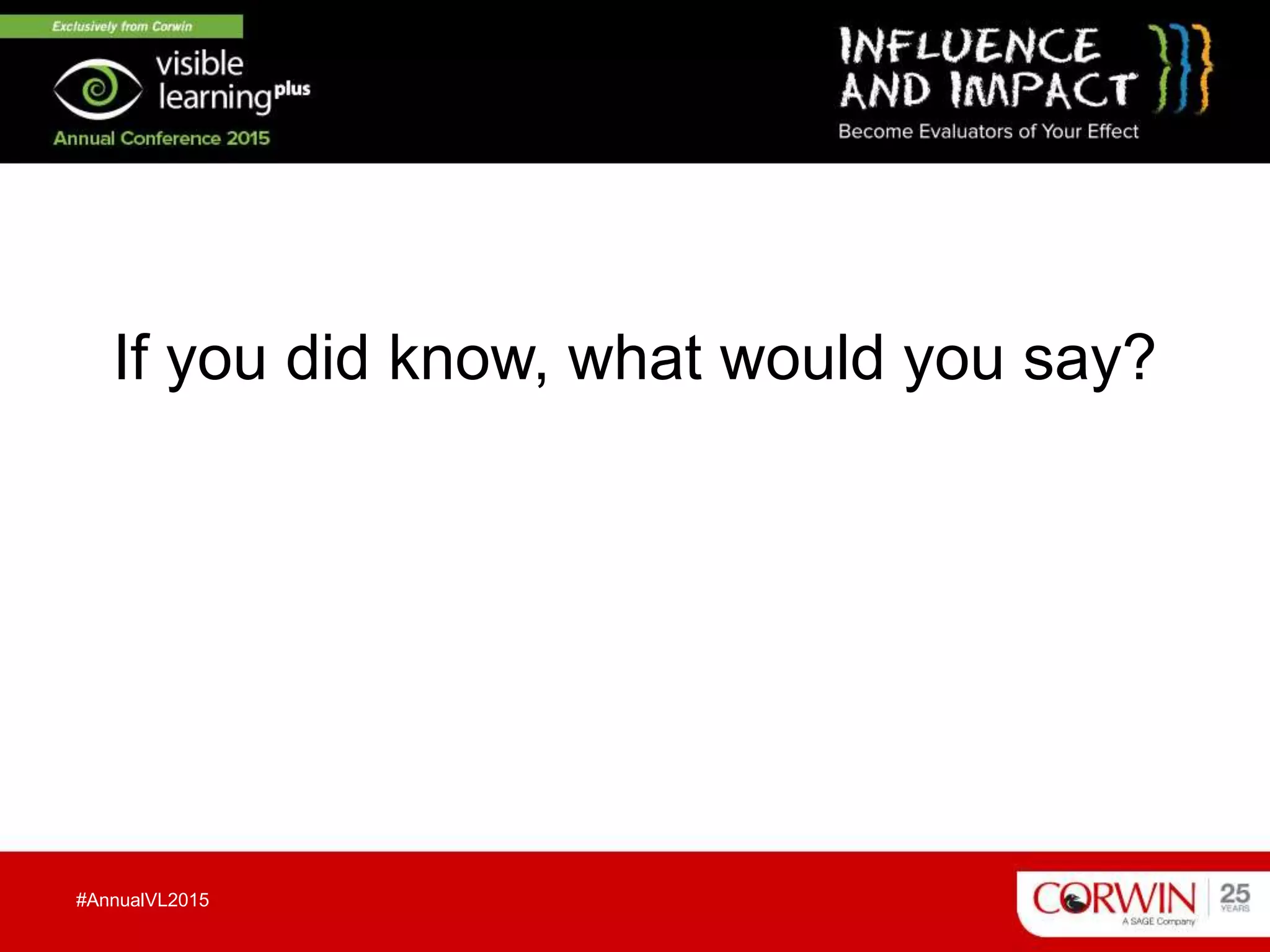 If you did know, what would you say?
#AnnualVL2015
 