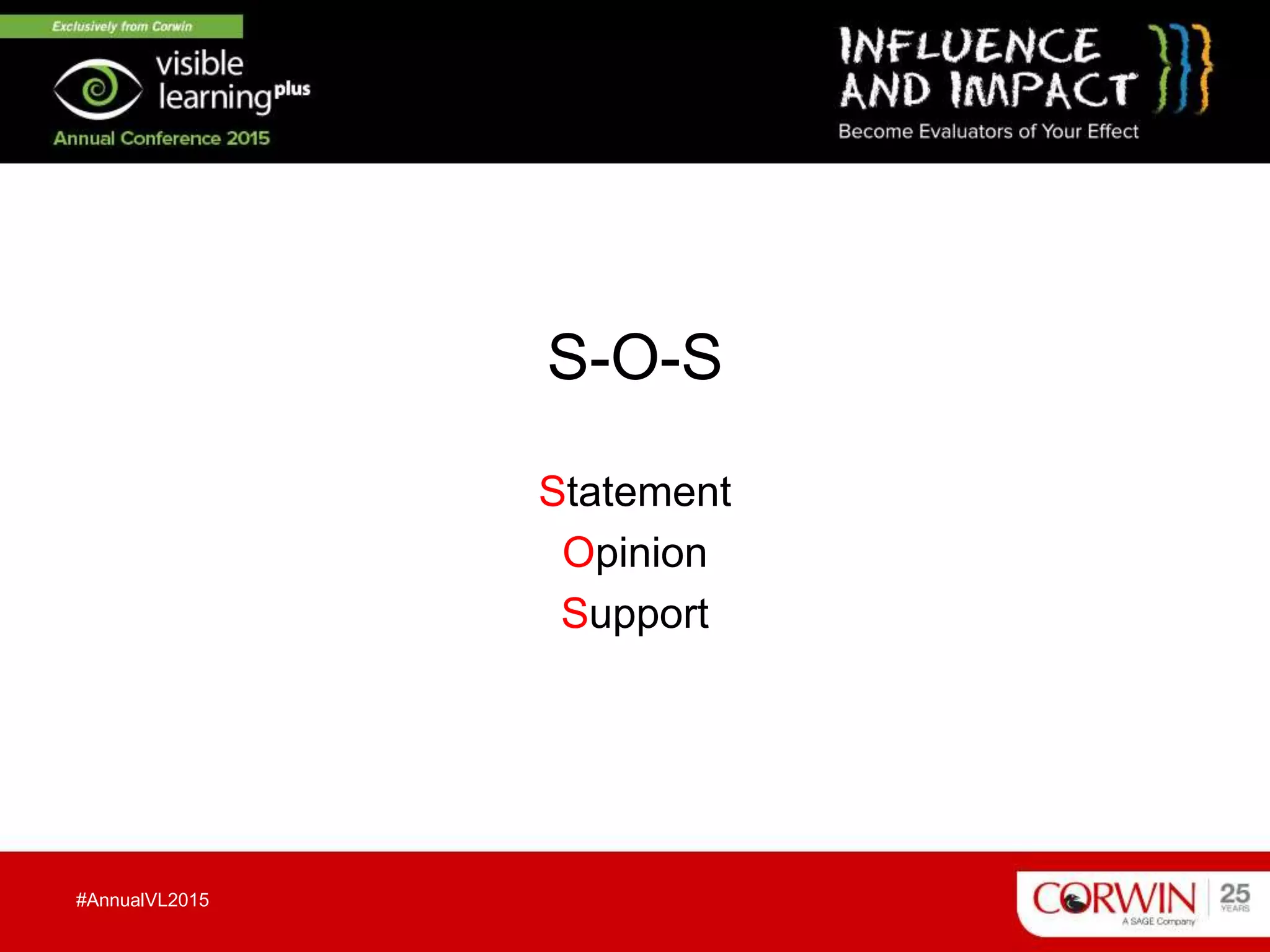 S-O-S
Statement
Opinion
Support
#AnnualVL2015
 