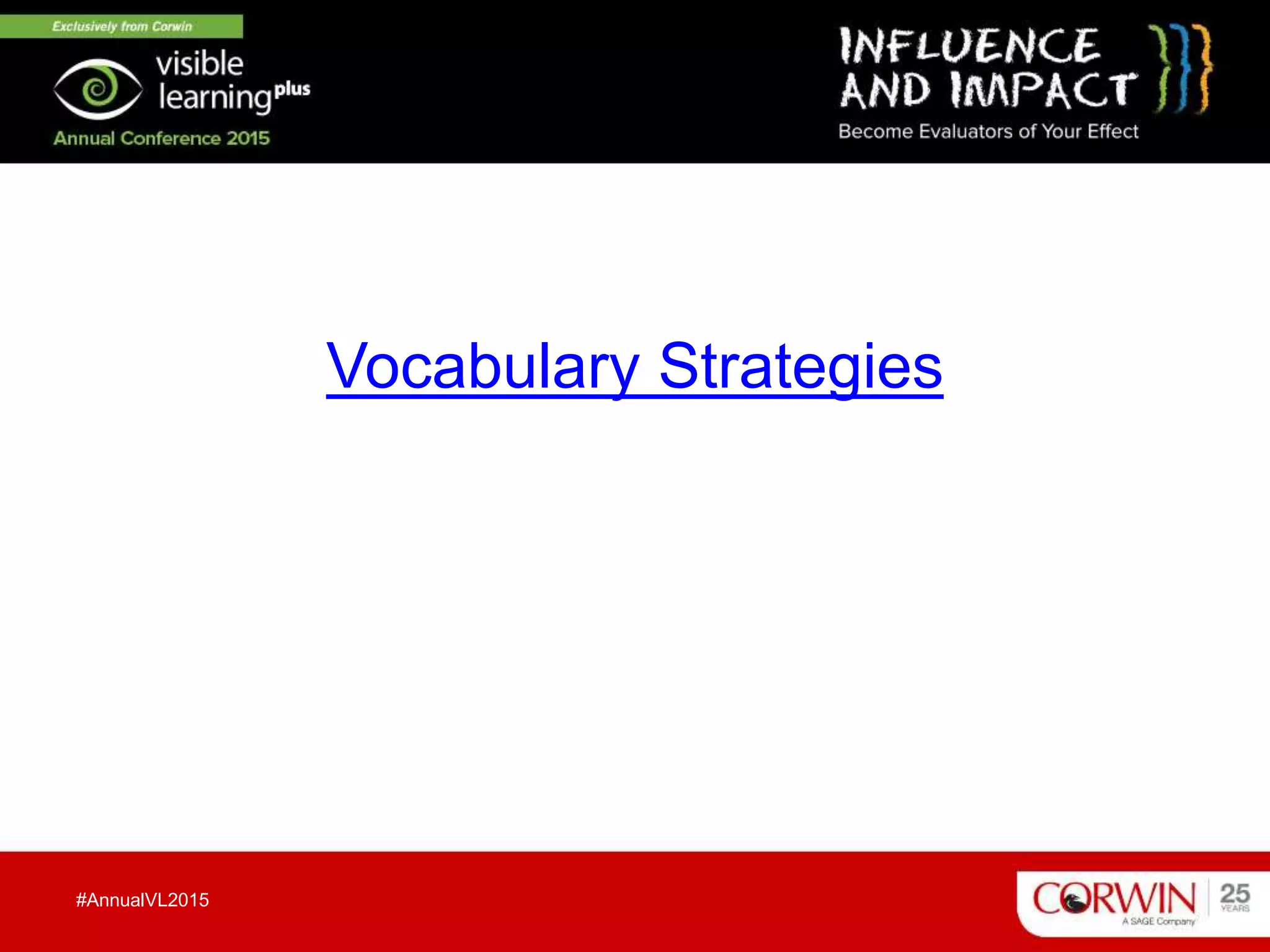 Vocabulary Strategies
#AnnualVL2015
 