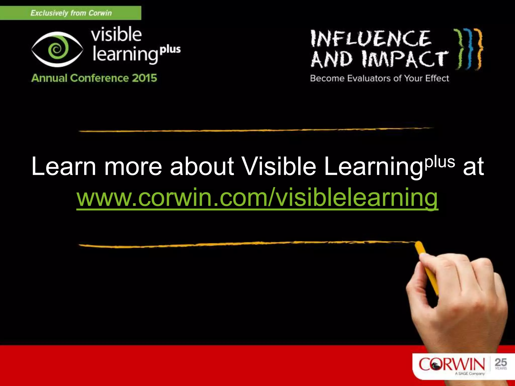 Learn more about Visible Learningplus at
www.corwin.com/visiblelearning
 