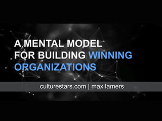 A MENTAL MODEL
FOR BUILDING WINNING
ORGANIZATIONS
culturestars.com | max lamers
 