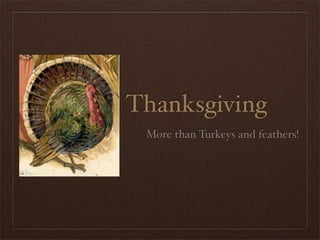 Thanksgiving
More than Turkeys and feathers!
 