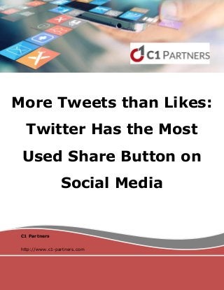 More Tweets than Likes:
Twitter Has the Most
Used Share Button on
Social Media
C1 Partners
http://www.c1-partners.com
 
