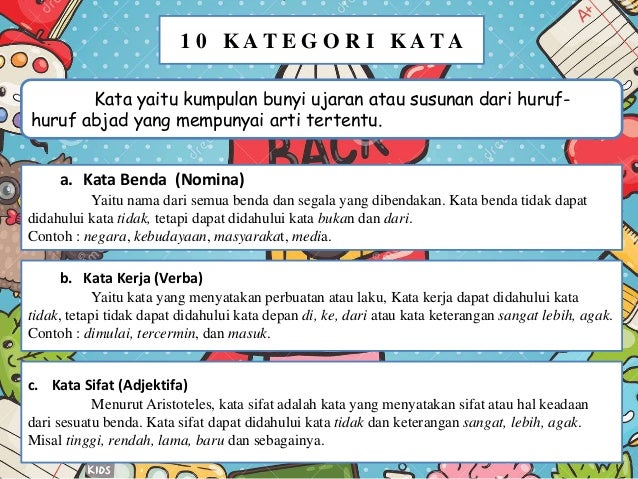 Morfem 10 Kategori Kata 4 Kategori Kata Menurut Gorys Keraf