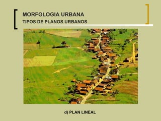 d) PLAN LINEAL MORFOLOGIA URBANA TIPOS DE PLANOS URBANOS 