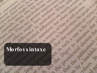 Morfossintaxe 