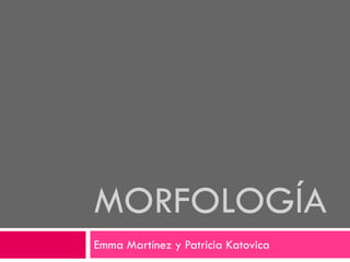 MORFOLOGÍA
Emma Martínez y Patricia Katovica

 