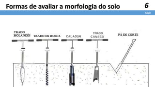 6
Slide
Formas de avaliar a morfologia do solo
 
