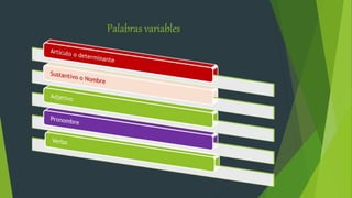 Palabras variables
 