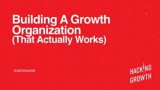 Building A Growth
Organization  
(That Actually Works)
1
@MORGANB
 