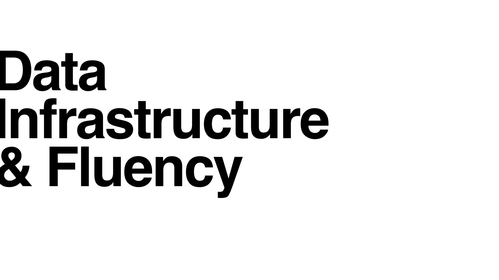 Data
Infrastructure  
& Fluency
 