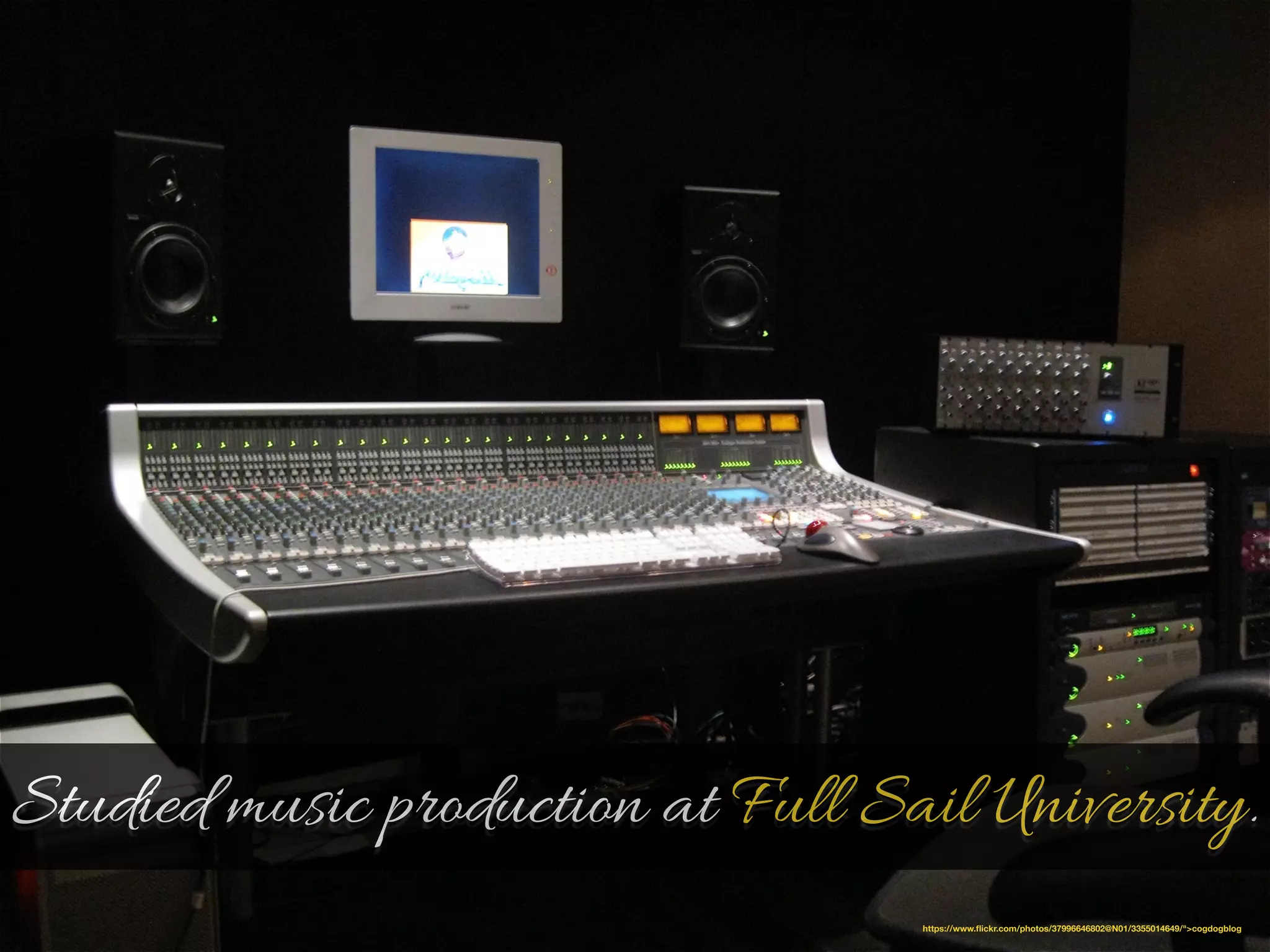 Studied music production at Full Sail University. 
https://www.flickr.com/photos/37996646802@N01/3355014649/">cogdogblog 
 