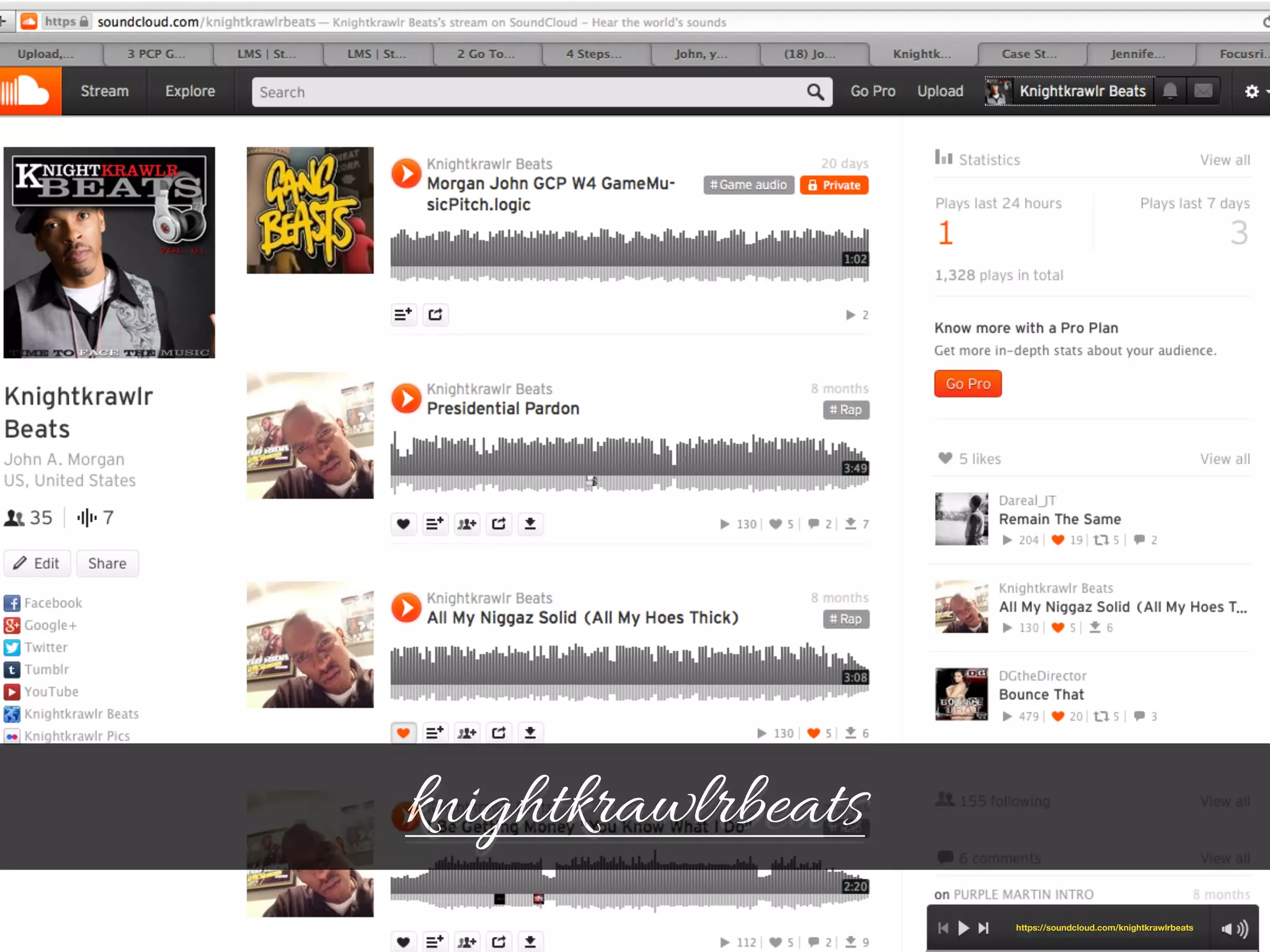 knightkrawlrbeats 
https://soundcloud.com/knightkrawlrbeats 
 