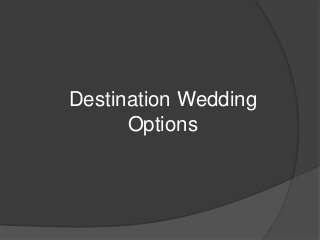 Destination Wedding
Options

 