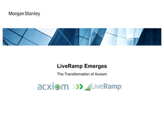 LiveRamp Emerges
The Transformation of Acxiom
 