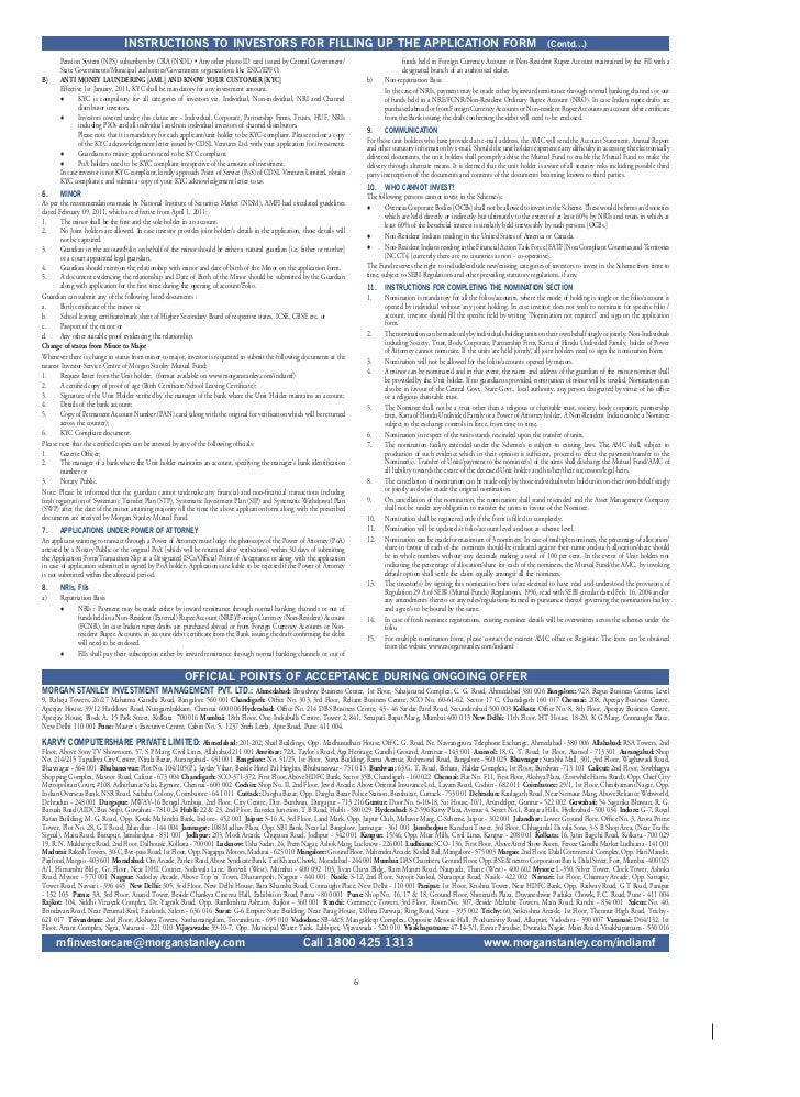 form 6 for esic form fund application with kim common mutual stanley Morgan form 6 for esic form fund application with kim common mutual stanley Morgan