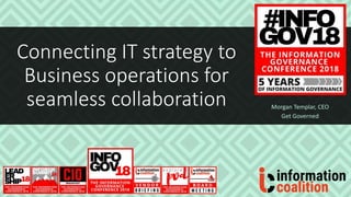 Connecting IT strategy to
Business operations for
seamless collaboration Morgan Templar, CEO
Get Governed
 