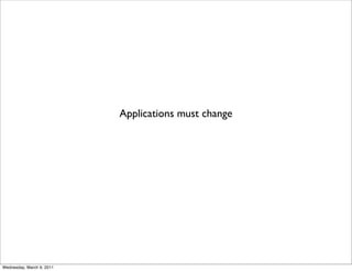 Applications must change




Wednesday, March 9, 2011
 