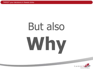 TARGIT your decisions in fewest clicks




                              But also
                            Why
 