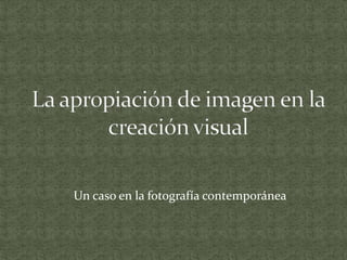 La apropiación de imagen en la creación visual                Un caso en la fotografía contemporánea 