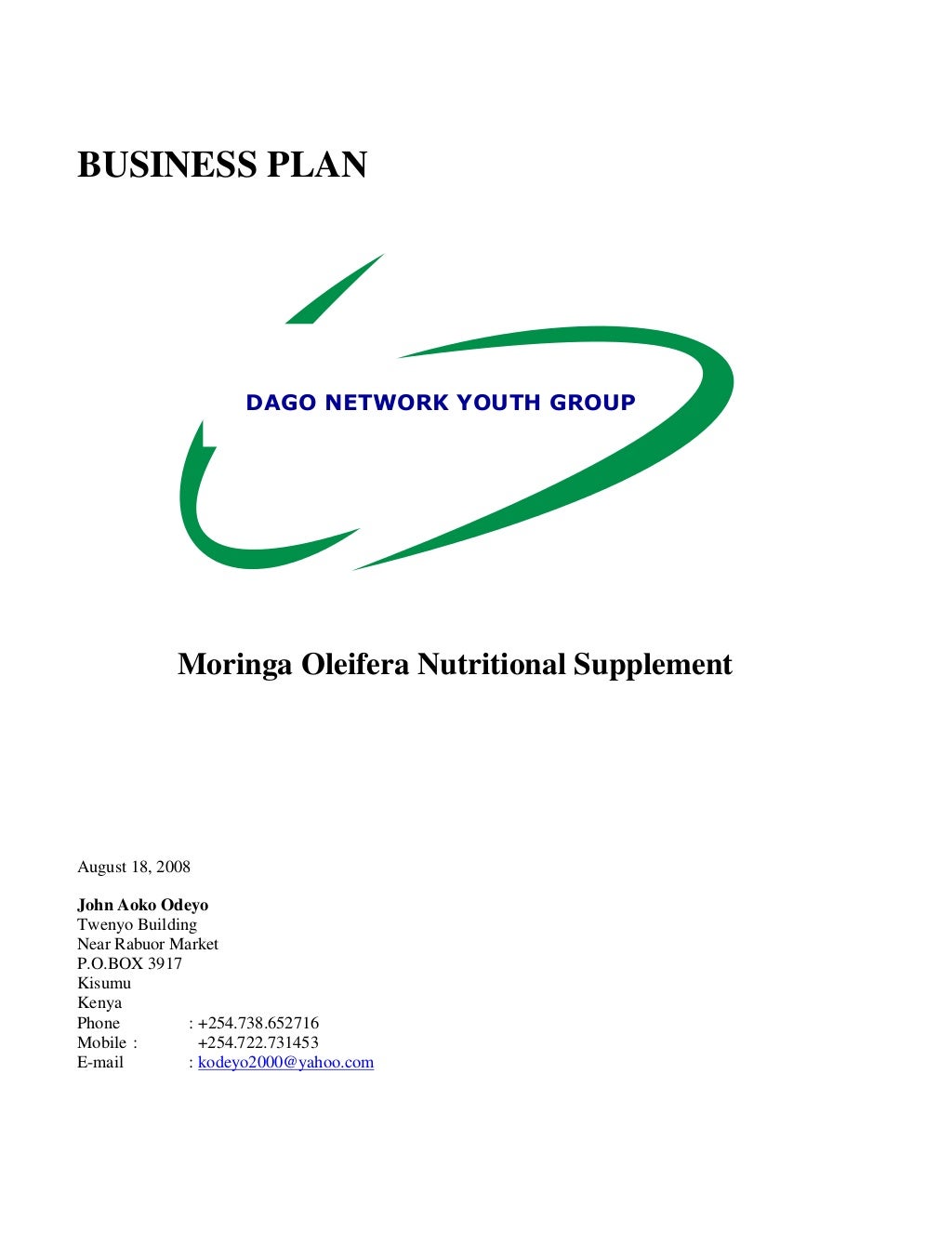 Moringa businessplan