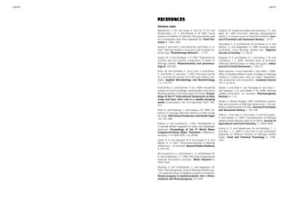 page 64 page 65
references
Various uses
Abdulkarim, S. M. and Long, K. and Lai, O. M. and
Muhammad, S. K. S. and Ghazali, H. M. 2007. Frying
quality and stability of high-oleic Moringa oleifera seed
oil in comparison with other vegetable oils. Food Che-
mistry 4, 1382-1389.
Anwar, F. and Latif S. and Ashraf M. and Gilani, A. H.
2007. Moringa oleifera: a food plant with multiple me-
dicinal uses. Phytotherapy Research 1, 17-25.
Asaolu, M. F. and Omotayo, F. O. 2007. Phytochemical,
nutritive and anti-nutritive composition of leaves of
Moringa oleifera. Phytochemistry and pharmaco-
logy III, 339-344.
Broin, M. and Santaella, C. and Cuine, S. and Kokou,
K. and Peltier, G. and Joet, T. 2002. Flocculent activity
of a recombinant protein from Moringa oleifera Lam.
Seeds. Applied Microbiology and Biotechnology
1-2, 114-119.
Enoh-Arthur, S. and Damme, P. van. 2008. Household
analysis on local knowledge, domestication and use of
Moringa oleifera in the Volta region of Ghana. Procee-
dings of the 5th
International Symposium on New
Crops and Uses: their role in a rapidly changing
world, Southampton, UK, 3-4 September 2007, 456-
457.
Foidl, N. and Mayorga, L. and Vasquez, W. 1999. Uti-
lization of marango (Moringa oleifera) as fresh forage
for cattle. FAO Animal Production and Health Paper
143, 341-346.
Folkard, G. and Sutherland, J. 2002. Development of
a naturally derived coagulant for water and wastewater
treatment. Proceedings of the 3rd
World Water
Congress:Drinking Water Treatment, Melbourne,
Australia, 7-12 April 2002, 5-6, 89-94.
Goyal, B. R. and Agrawal, B. B. and Goyal, R. K. and
Mehta, A. A. 2007. Phyto-pharmacology of Moringa
oleifera Lam. - an overview. Natural Product Radiance
4, 347-353.
McConnachie, G. L. and Folkard, C. K. and Mtawali, M.
A. and Sutherland, J. P. 1999. Field trials of appropriate
hydraulic flocculation processes. Water Research 6,
1425-1434.
Moorthy, P. and Venkatapiah, V. and Nagarajan, M.
2002. Pharmacognostic study of Moringa oleifera Lam.
- an important drug of indigenous system of medicine.
Recent progress in medicinal plants. Vol.1: Ethno-
medicine and Pharmacognosy, 277-295.
Mughal, M. Haseeb and Saba and Srivastava, P. S. and
Iqbal, M. 1999. Drumstick (Moringa pterygosperma
Gaertn.): A unique source of food and medicine. Jour-
nal of Economic and Taxonomic Botany 1, 47-61.
Oluwalana, S. A. and Bankole, W. and Bolaji, G. A. and
Martins, O. and Alegbeleye, O. 1999. Domestic water
purification using Moringa oleifera Lam. Nigerian
Journal of Forestry 1-2, 28-32.
Prajapati, R. D. and Murdia, P. C. and Yadav, C. M. and
Chaudhary, J. L. 2003. Nutritive value of drumstick
(Moringa oleifera) leaves in sheep and goats. Indian
Journal of Small Ruminants 2, 136-137.
Reyes-Sanchez, N and Sporndly E and Ledin I. 2006.
Effect of feeding different levels of foliage of Moringa
oleifera to Creole dairy cows on intake, digestibility,
milk production and composition. Livestock Science
101 (1-3) 24-31.
Sabale V. and Patel V. and Paranjape A. and Arya C.
and Sakarkar, S. N. and Sabale, P. M. 2008. Moringa
oleifera (Drumstick): an overview. Pharmacognosy
Reviews 4, 7-13.
Selvam, A. Brama Dhayala. 2005. Distribution, pheno-
logy and utilization of Moringa oleifera Lam. - An indi-
genous medicinal plant of India. Journal of Economic
and Taxonomic Botany 1, 102-108.
Tsaknis, J. and Lalas, S. and Gergis, V. and Dourtoglou,
V. and Spiliotis, V. 1999. Characterization of Moringa
oleifera variety Mbololo seed oil of Kenya. Journal of
Agricultural and Food Chemistry 11, 4495-4499.
Verma, A. R. and Vijayakumar, M. and Mathela, C. S.
and Rao, C. V. 2009. In vitro and in vivo antioxidant
properties of different fractions of Moringa oleifera
leaves. Food and Chemical Toxicology 9, 2196-
2201.
 