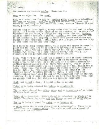 Samuel Eliot Morison's notes on writing naval english 