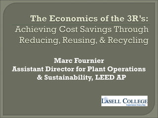 Marc Fournier
Assistant Director for Plant Operations
& Sustainability, LEED AP
 