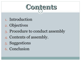 how to conduct morning assembly in school